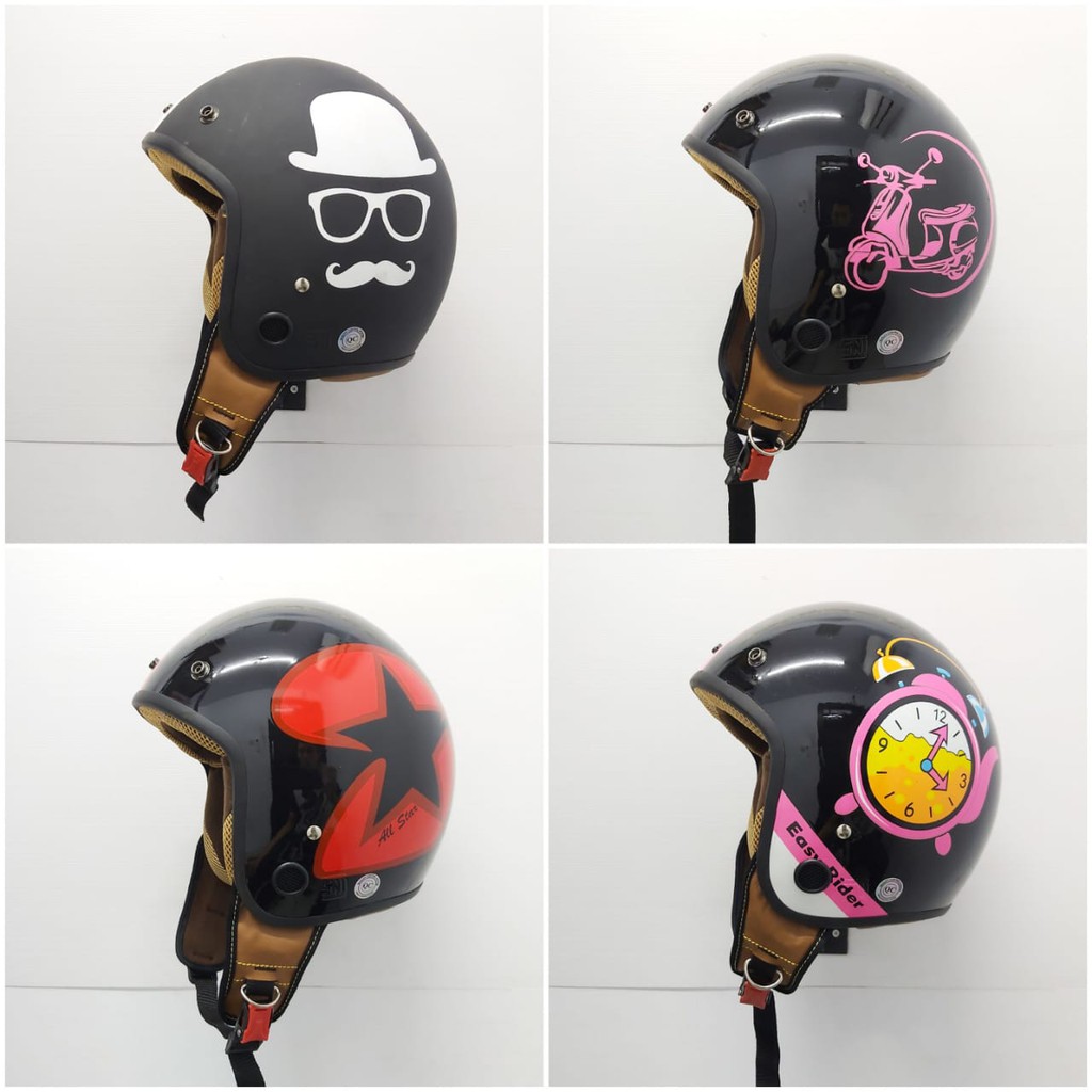 HELM RETRO MURAH FREE KACA HELM BOGO MOTIF FREE KACA