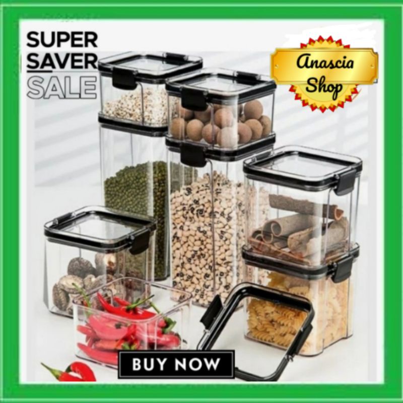 Box Toples Stoples Food Kontainer Container Kontainer Snack Set Kedap Udara Unik Jajan Tempat Bumbu 