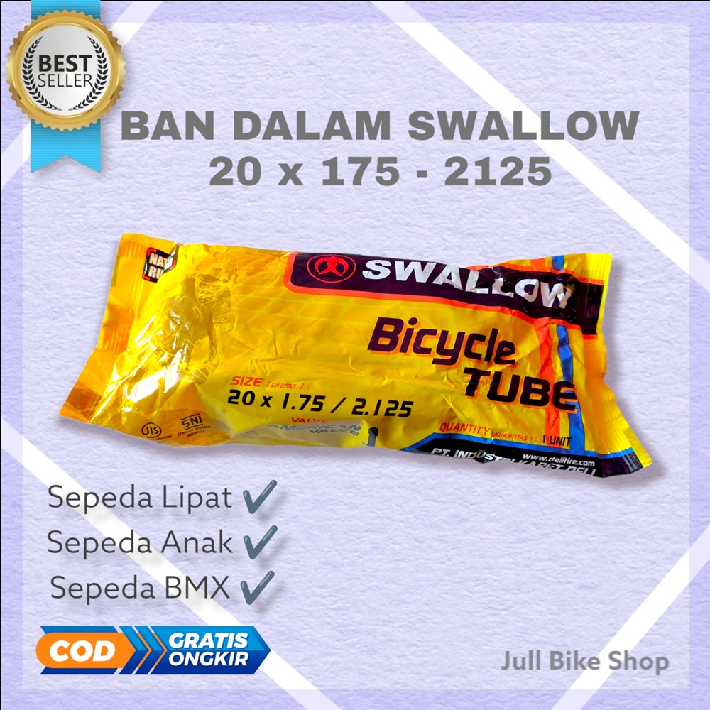 Ban dalam swallow 20 x 1.75 2.00 2.125 sepeda anak bmx lipat deli tire