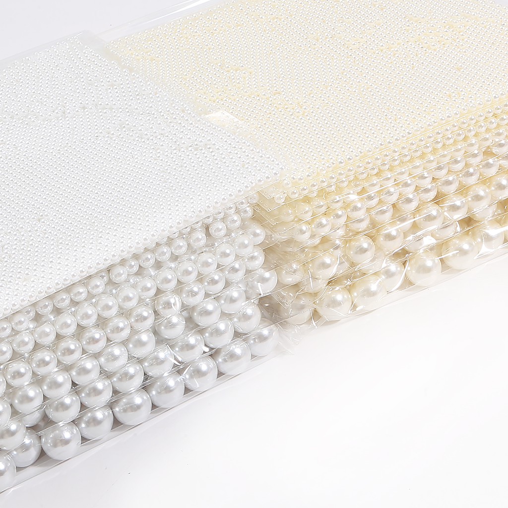 12/14/16/18mm No Hole White Round Plastic Acrylic ABS Imitation Pearl Beads Charm Loose Beads Counter Display Bead Craft Jewelry Making