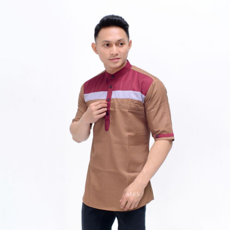 Baju Koko Kurta Pria Lengan Pendek Bahan Toyobo Terbaru Dan Terlaris