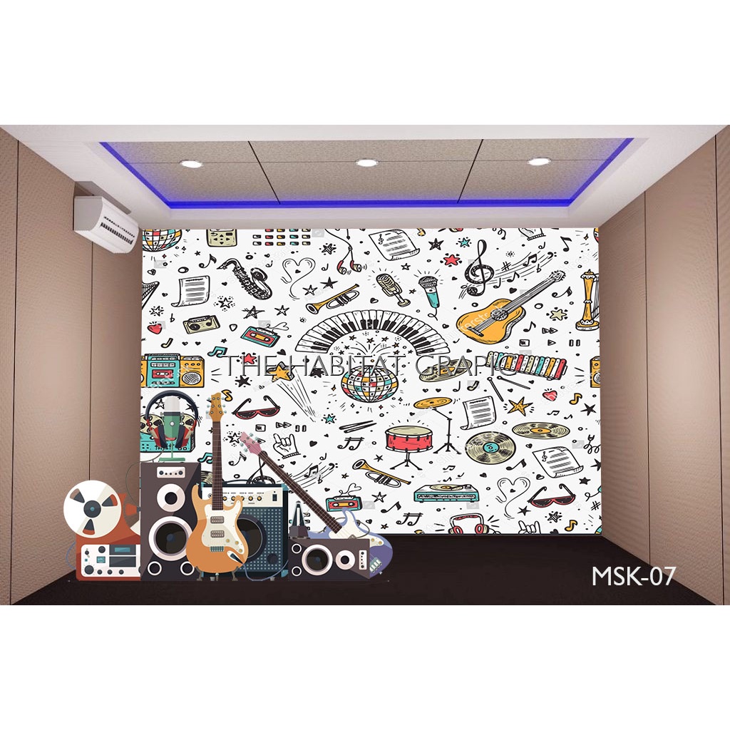[COD] Wallpaper Custom Tema Musik 3D ,Wallpaper Studio Musik 3D-Wallpaper Dinding Tema Musik 3D