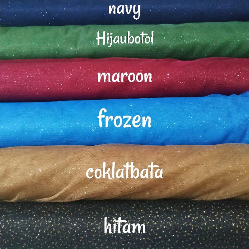 Tile Halus Glitter Polos Tulle Gliter Permeter