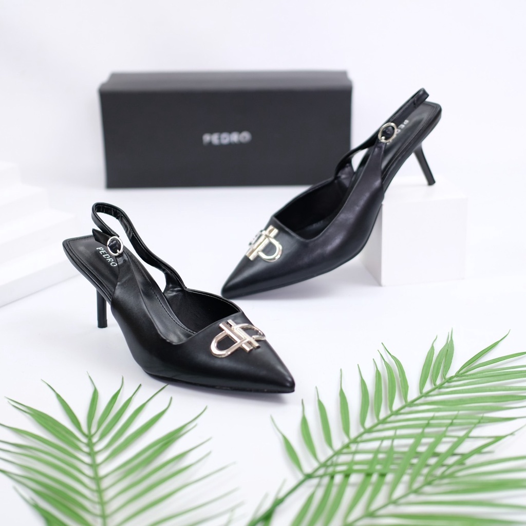 [7.7 Boombastis Sale⚡] - SEPATU SHOES WANITA KULIT SINTESIS PS101 LEATHER SLINGBACK HEELS PREMIUM IMPORT