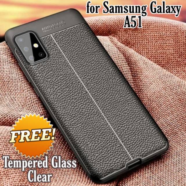 Case Samsung A51 Autofocus Paket Tempered Glass Layar