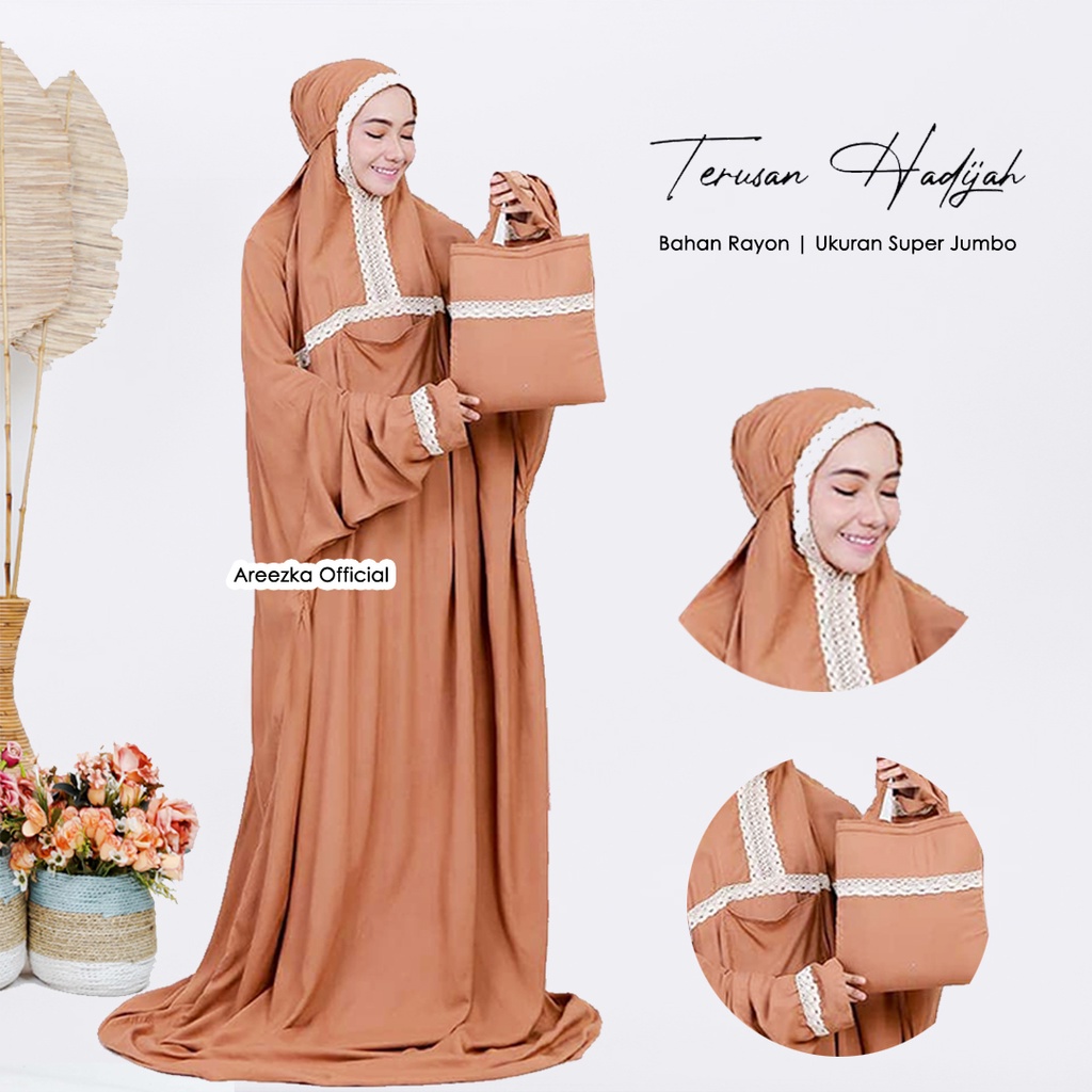 Mukena Terusan Polos Katun Rayon Siti Hadijah Jumbo Rayon Raudoh Jazirah
