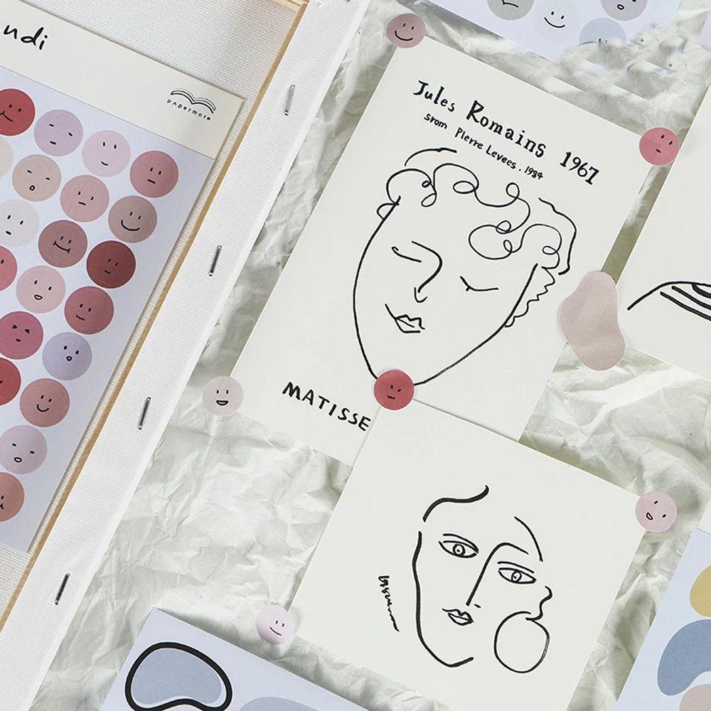 Mxbeauty Bahan Sticker Jurnal Perlengkapan Sekolah Custom Stiker Kertas Note Sticker Morandi Series Diary Handphone Idol Card Decor
