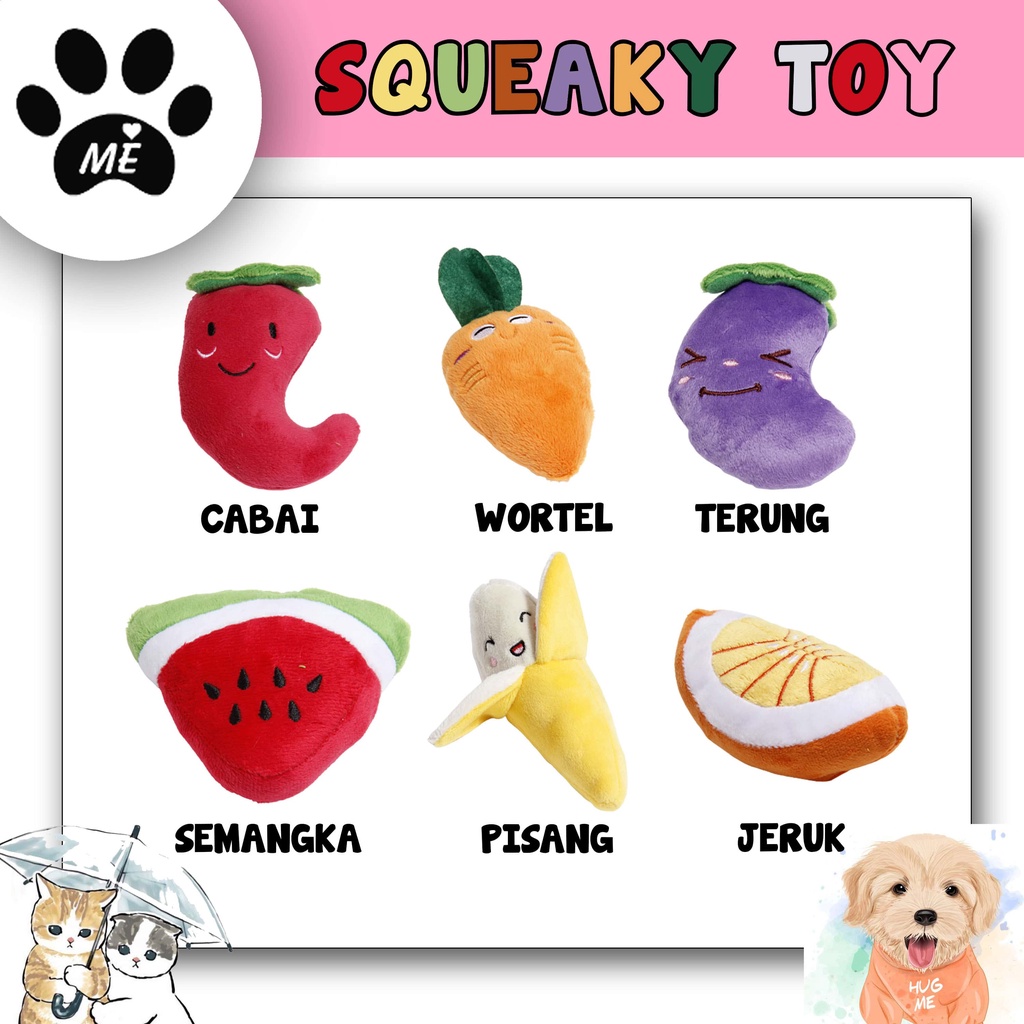 Mainan Gigit Bunyi &quot;FRUIT&quot; Dog Chew Squeaky Toys