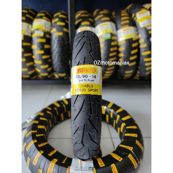 Ban Pirelli Diablo Rosso Sport 70/90-14 (Ban Depan Mio Karbu / Mio Soul / Fino Karbu)