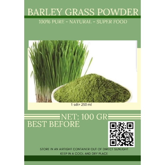 

BARLEY GRASS POWDER 100 GRAM