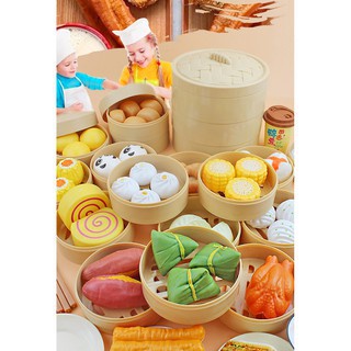 Mainan Makanan Pretend Play Mainan Anak Dapur Dimsum BBQ Grill Kitchen Mainan Peran Pretend Toys