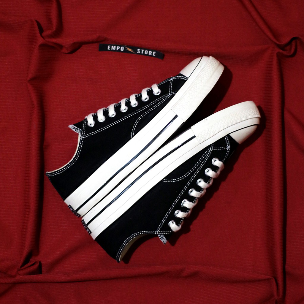 Converse All Star Chuck Taylor 70s Black White Low Sepatu Kasual Sekolah Pria Wanita