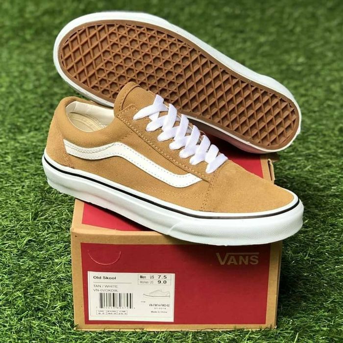 brown and white vans