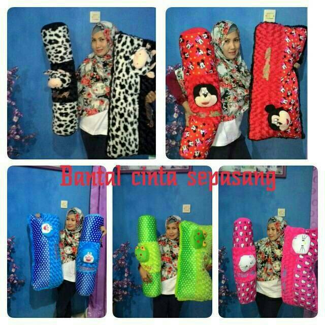 Bantal Guling Boneka Set Cinta Karakter Jumbo 80 cm