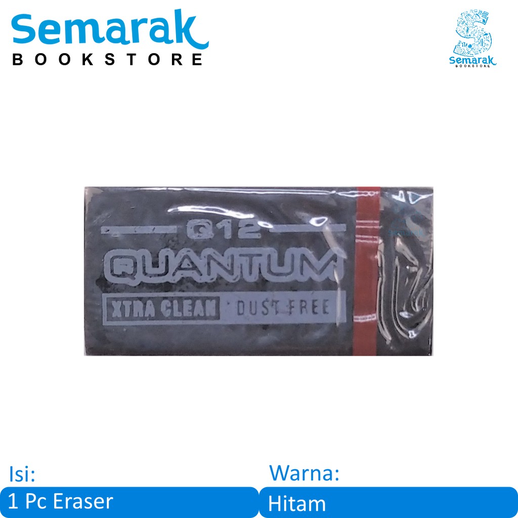 

Xtra Clean Dust Free Penghapus Kecil Quantum Q12 Eraser - Hitam [1 Pc]