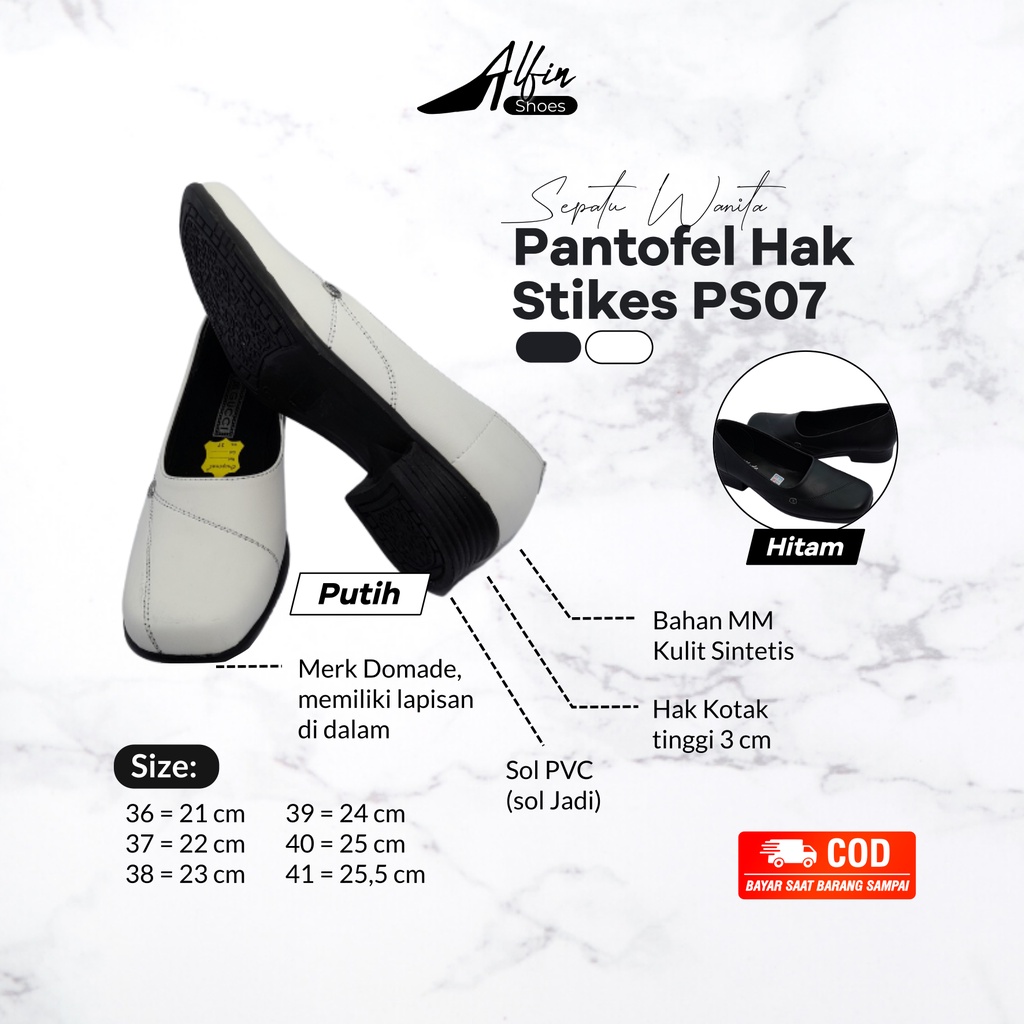 Sepatu Slop Pantofel PS07 Wanita Paskibraka Paskibra Flat Shoes Formal Perempuan Slip On Murah Warna