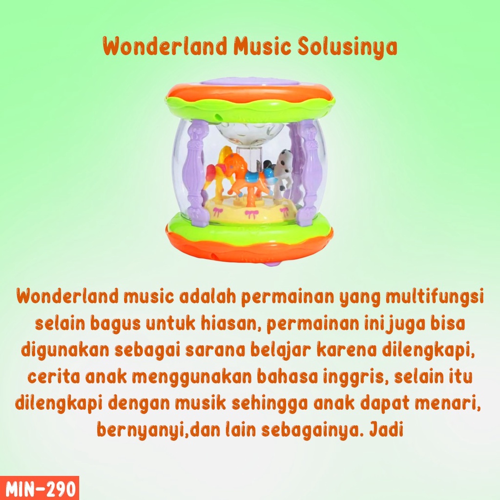 Wonderland Merry Go Round Music Drum Mainan Musik Bayi MUSIC BOX MAINAN MUSIK