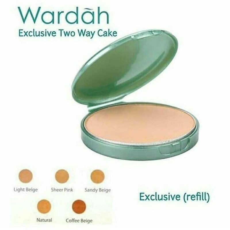 Wardah Refill Exclusive Two Way Cake 12 g / 01 Sheer Pink / 02 Light Beige / 03 Sandy Beige / 04