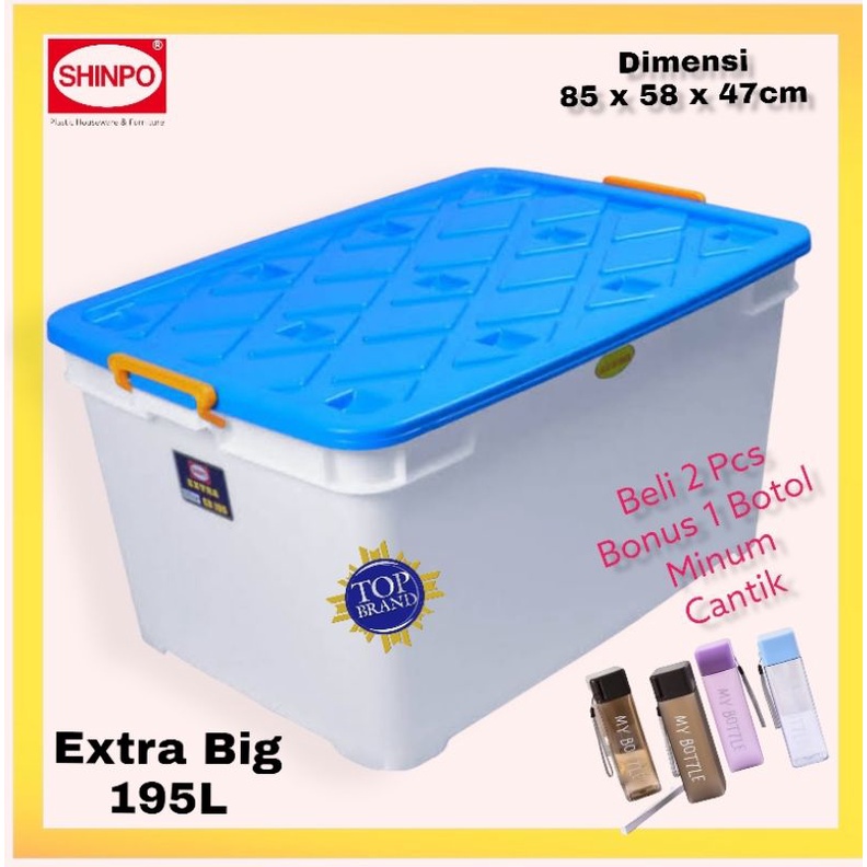 Shinpo 126 Container Extra Box Plastik CB 195 Liter besar Untuk Keluar Kota kirim via Cargo