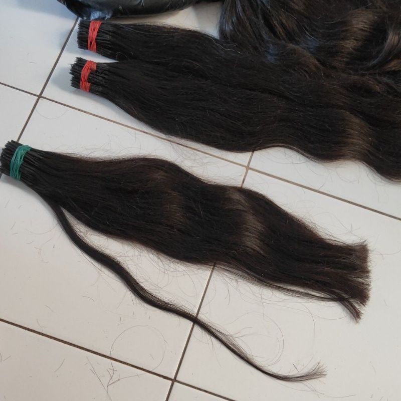 rambut sambung 50cm per helai asli hair extension real panjang MINIMAL 20HELAI-1h AGAK ISI ikal