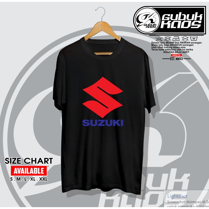 BAJU KAOS LOGO MERK SUZUKI LOGO MERK TERKENAL MURAH - GUBUK.KAOS