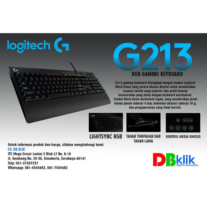 Logitech G213 Prodigy RGB Gaming Keyboard |