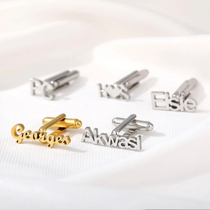 houseofcuff Custom Cufflinks nama wedding kancing lengan french cuff