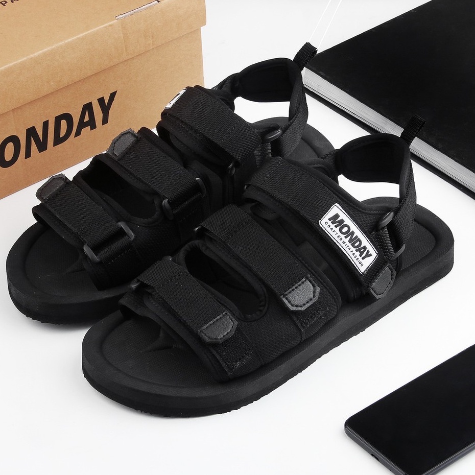 SEPATU SENDAL PRIA ORIGINAL MONDAY NERO BLACK TOTOSURYO x MONDAY FOOTWEAR SEPATU SANDAL PRIA ORIGINA