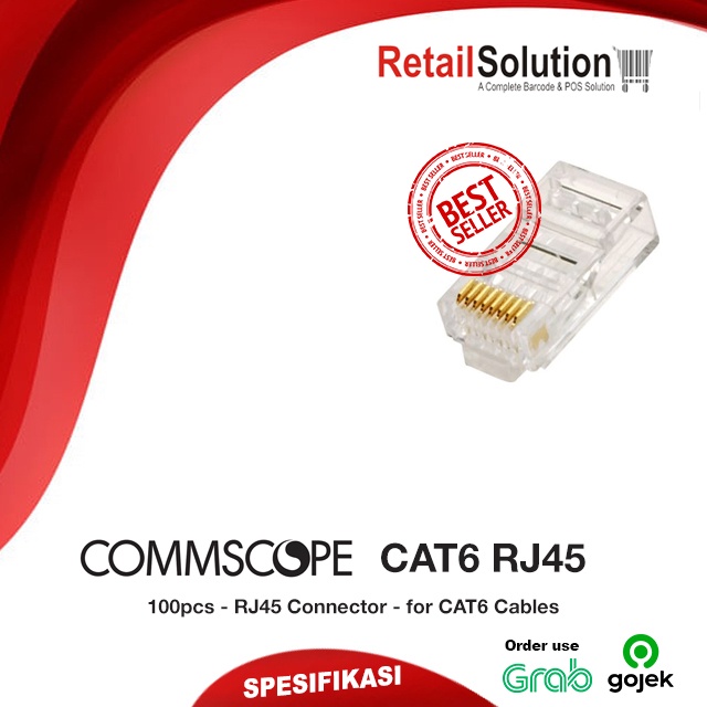 Commscope AMP Connector RJ45 CAT6 - 1 Box isi 100pcs Original Konektor