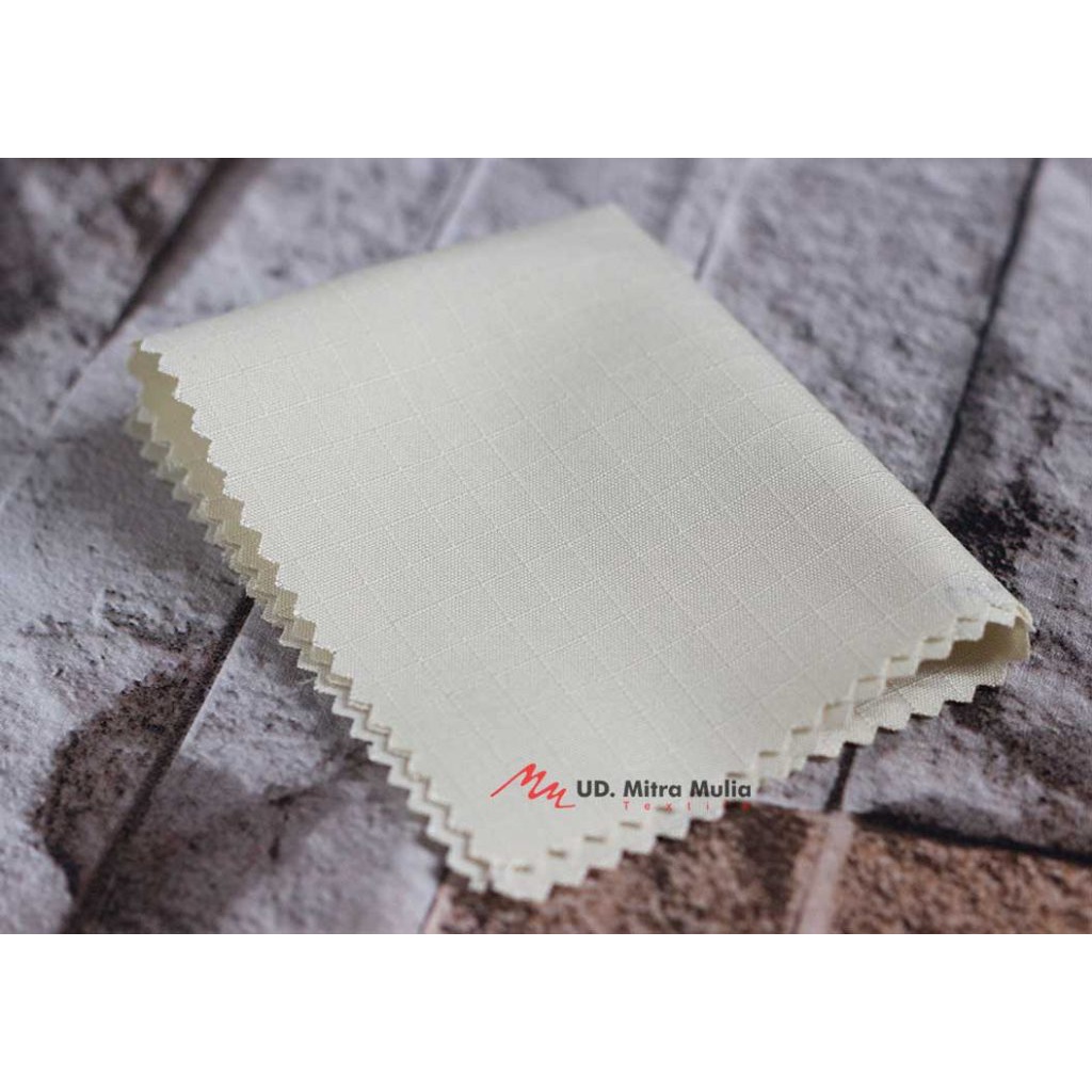 Kain Ribstop Drill Istex, Bahan Seragam, Kode 109 Warna Cream semen