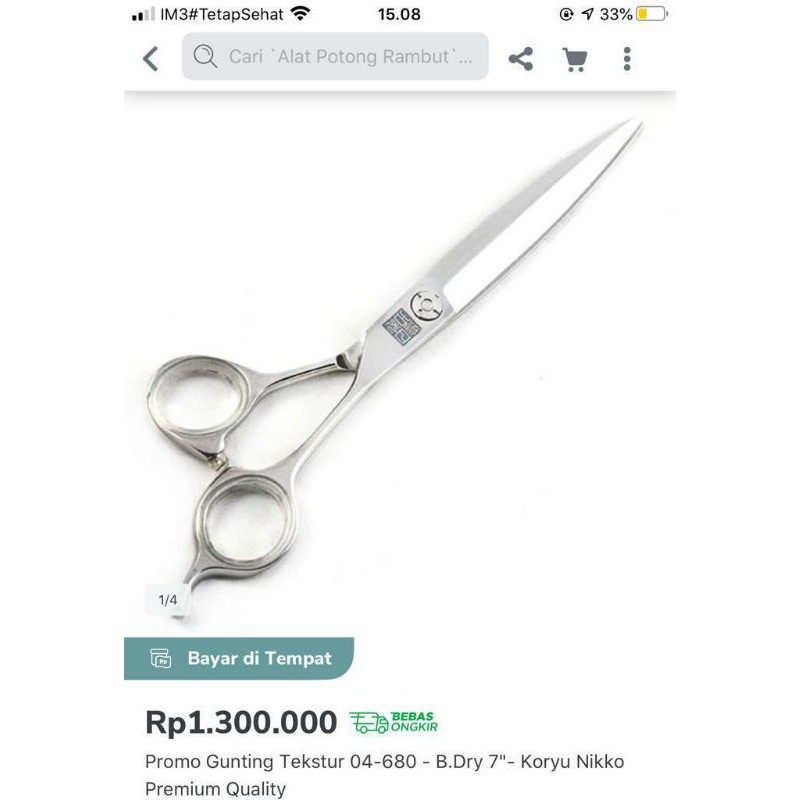 

Koryu Nikko Scissor Gunting Textur / Sleding 04-680 Silver Orginall
