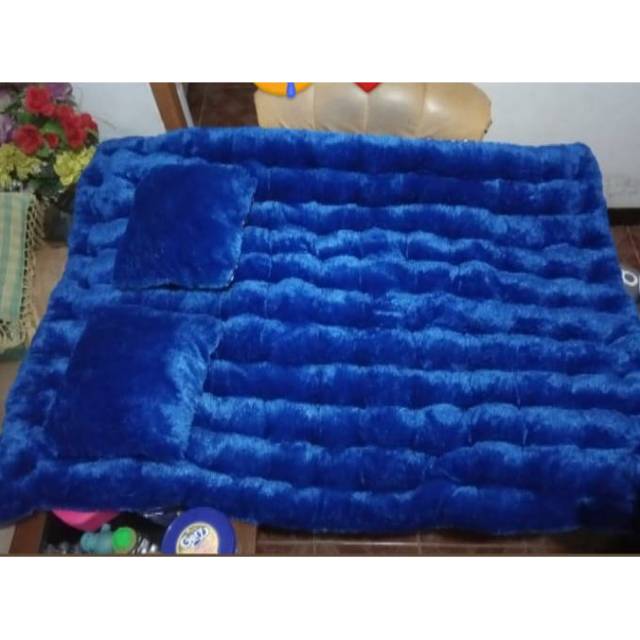 Kasur bulu rafsur / karpet bulu rasfur / kasur gender / kasur lantai bulu free bantal 2