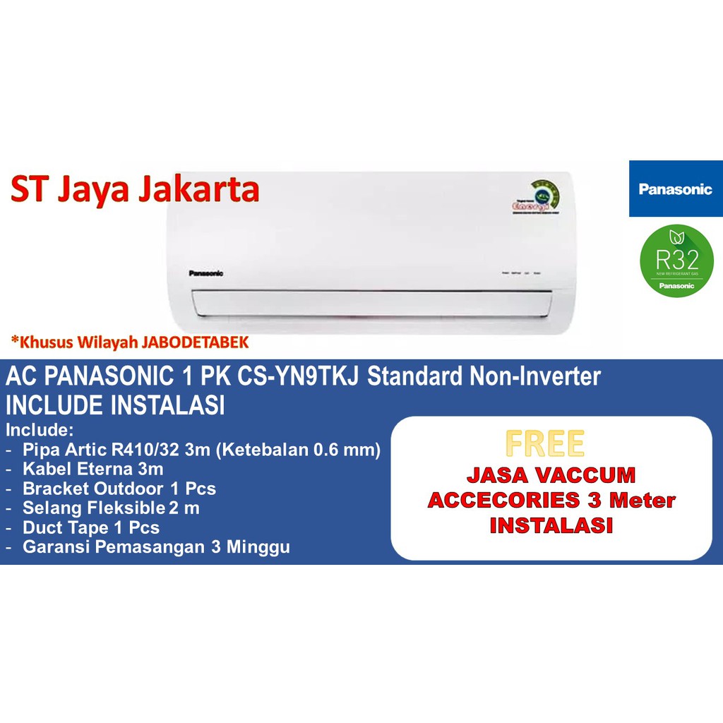 +PASANG AC Panasonic 1 PK 1PK CS-YN9WKJ