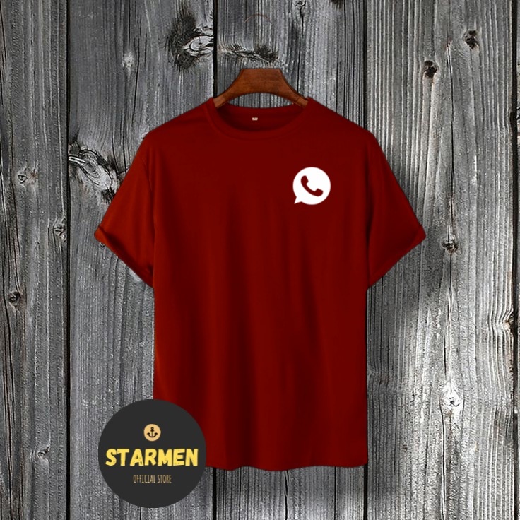 Kaos Distro Unisex WHATSAPP Katun Combed 30s / sablon polyflex /polyflex premium / Pakaian Pria Wanita Atasan Cowok Cewek /kaos kekinian / kaos viral / tshirt tumbrl tee basic /SIZE M , L , XL , XXL / kaus oblong oversize kaos murah best seller ready