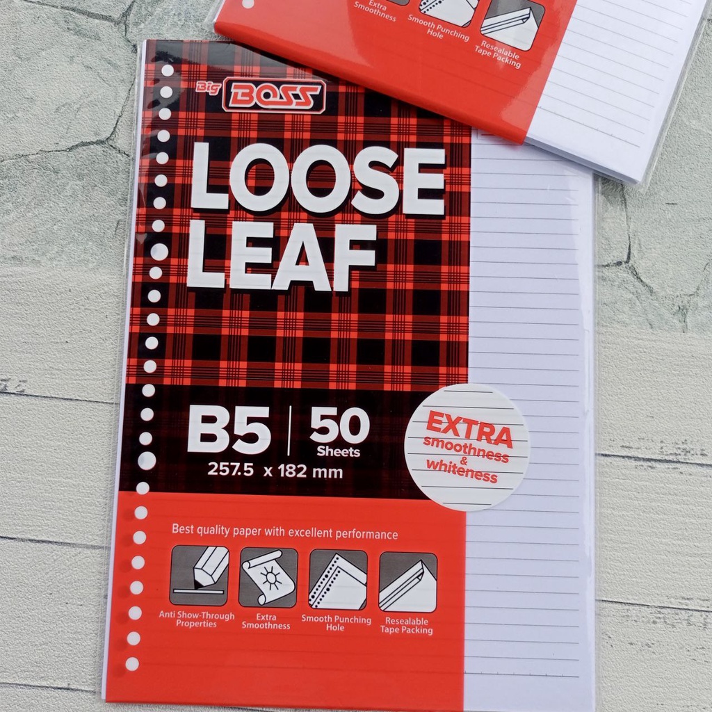 

Loose Leaf BOSS B5 POLOS Isi 50/Isi/Refill/Refil Binder Plain 50lembar/50pcs