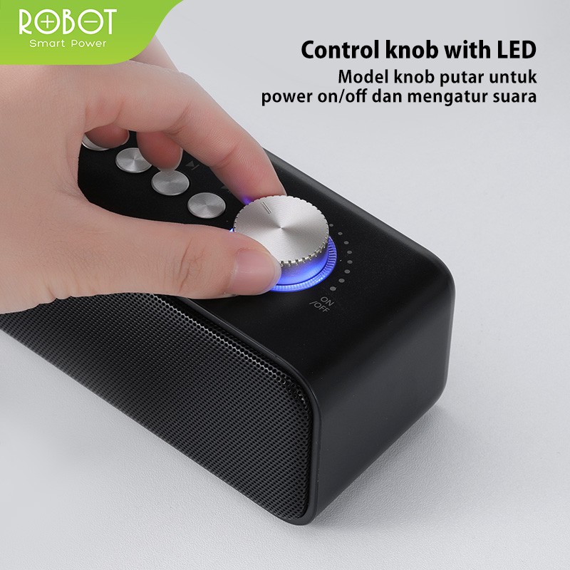 Speaker Bluetooth Robot RB480 Bluetooth 5.0 AUX TF Card Flashdisk Portable Audio Wireless Super Bass Mini Stereo Original - Garansi 1 Tahun-8