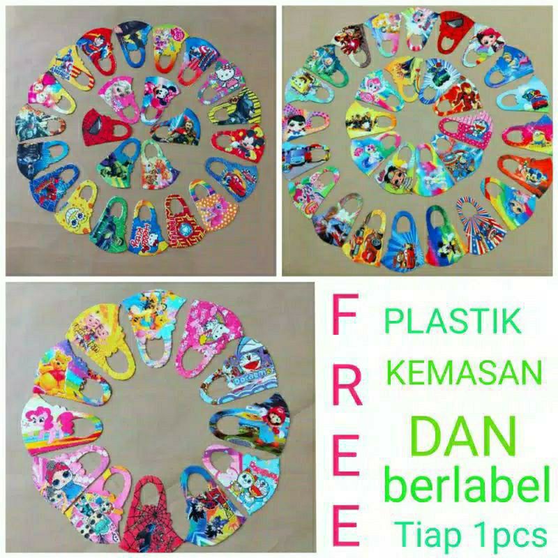 TERLARIS MASKER SCUBA ANAK KARAKTER FULL PRINT MURAH