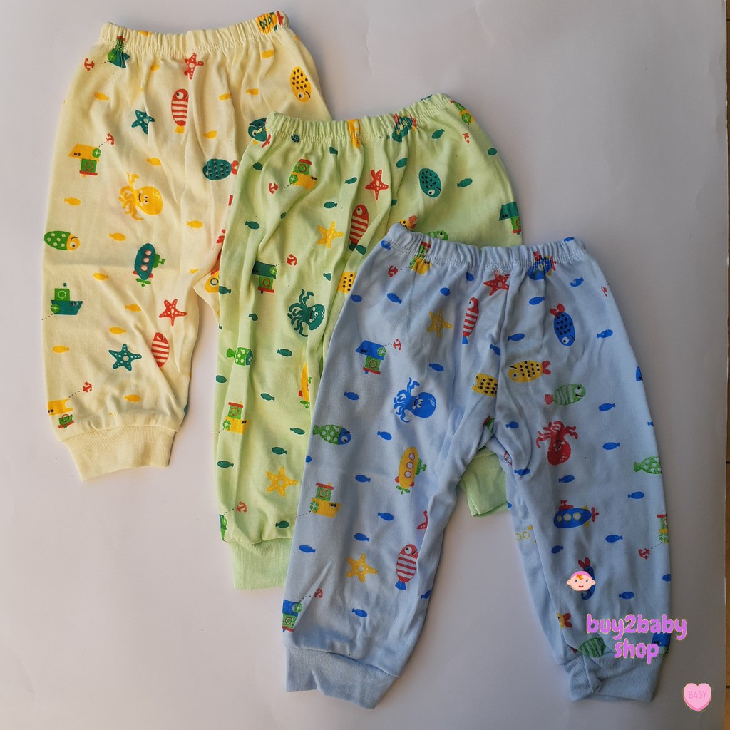 Celana panjang bayi Abiy Baby Motif Warna Size L isi 6 PCS