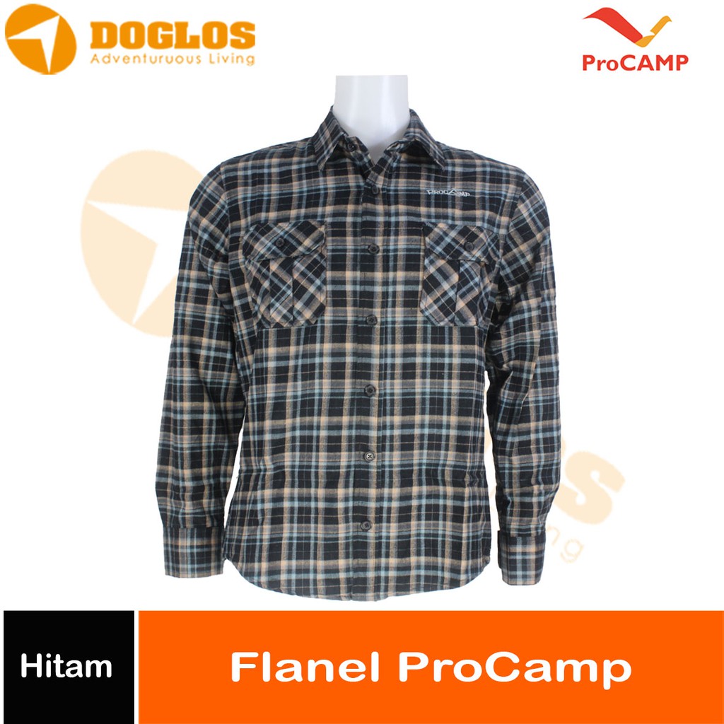 kemeja Flanel ProCAMP HItam baju flannel gunung outdoor