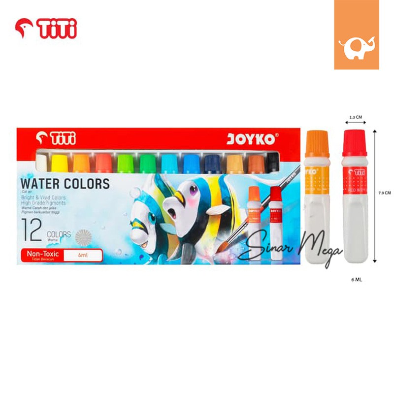 Joyko Titi  Water Color Cat  Air  WAC 6ML 12 Warna Colors 