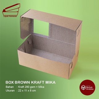 Jual Box Brown Kraft Mika Cake Box Kotak Kue Kotak Brownies Kotak Roti