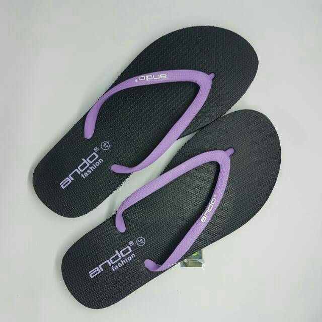 Ando Nice Like Hitam Tali Ungu Sandal Wanita Modis Murah Original
