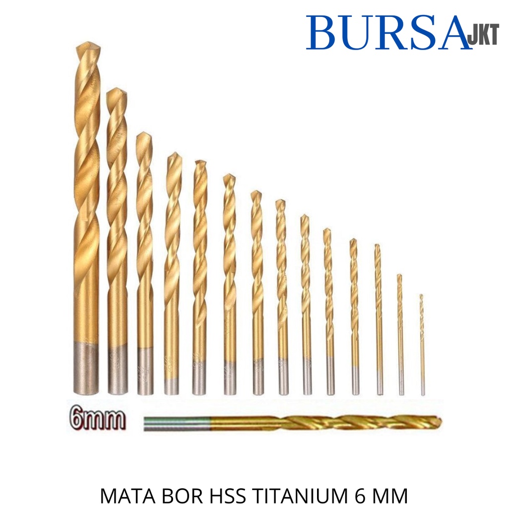 MATA BOR HSS GOLD TITANIUM COATED DRILL BIT 4241 6.0 MM