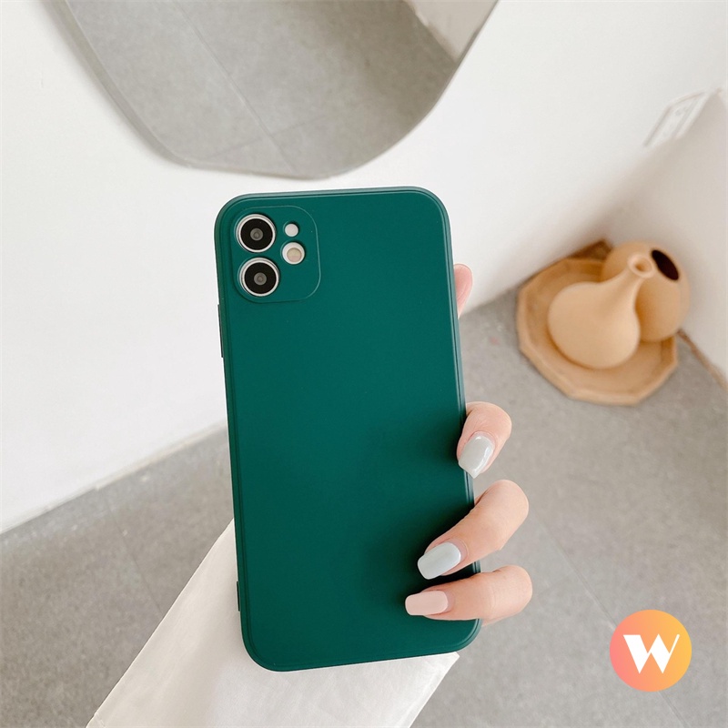 Soft Case Bahan Tpu Warna Solid Untuk iPhone 11 7 8 6 6s plus X XR XS max 12 pro max Se 2020