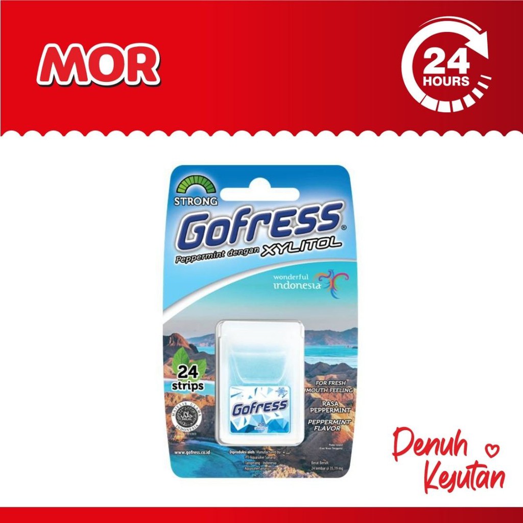 

GOFRESS Peppermint Strong Refreshing Oral Care Strips Mint 24 s