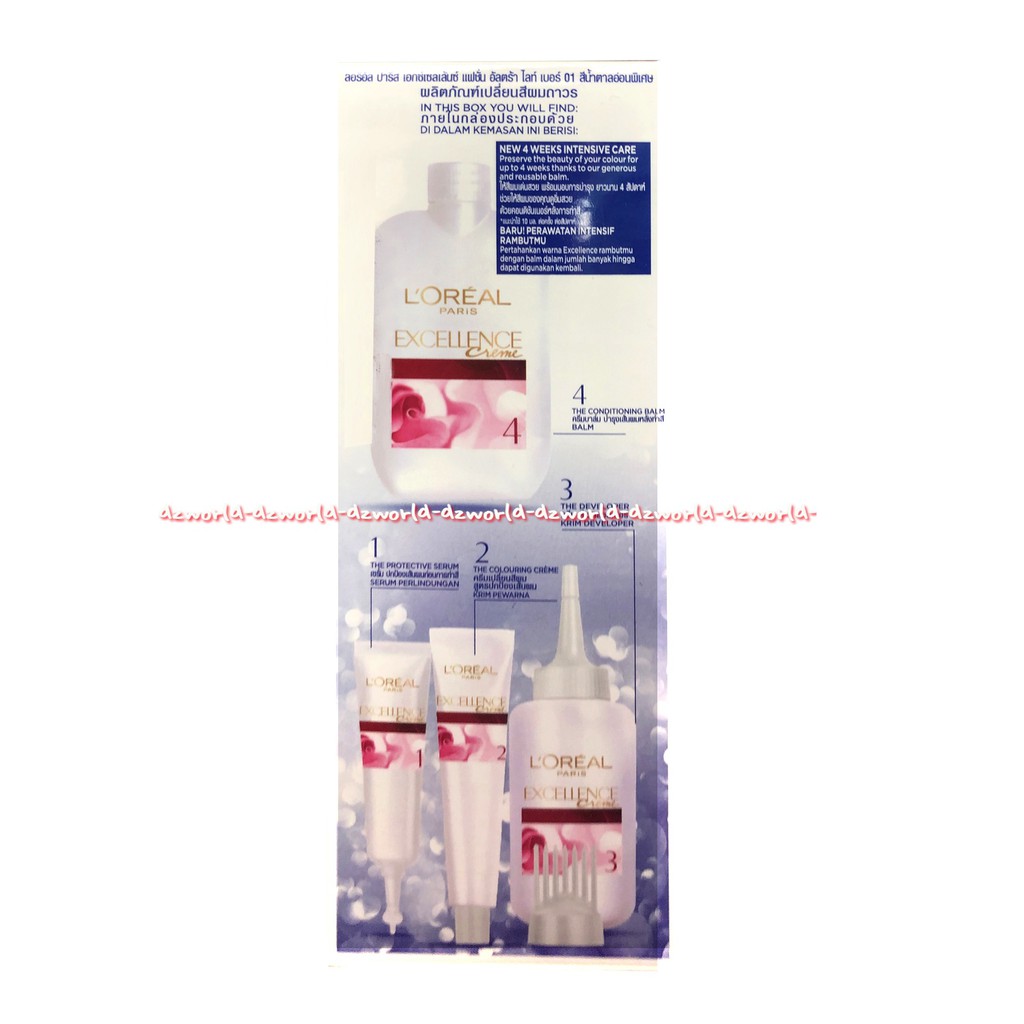 L'oreal Excellence 02 Ultra Light Golden Brown Cat Warna Rambut Loreal Pewarna Rambut Coklat Excelence
