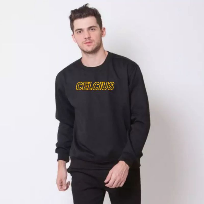 Celcius Sweater Crewneck Black Orange