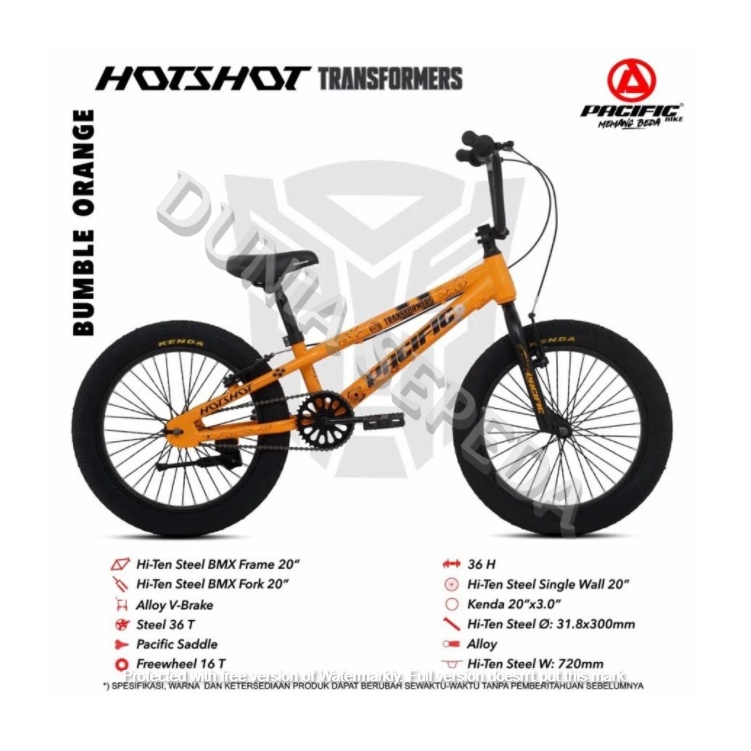 SEPEDA BMX 20" TRANSFORMER HOTSHOT 3.0 / SEPEDA 20" BMX TRANSFORMER ORI 1000% TERMURAH