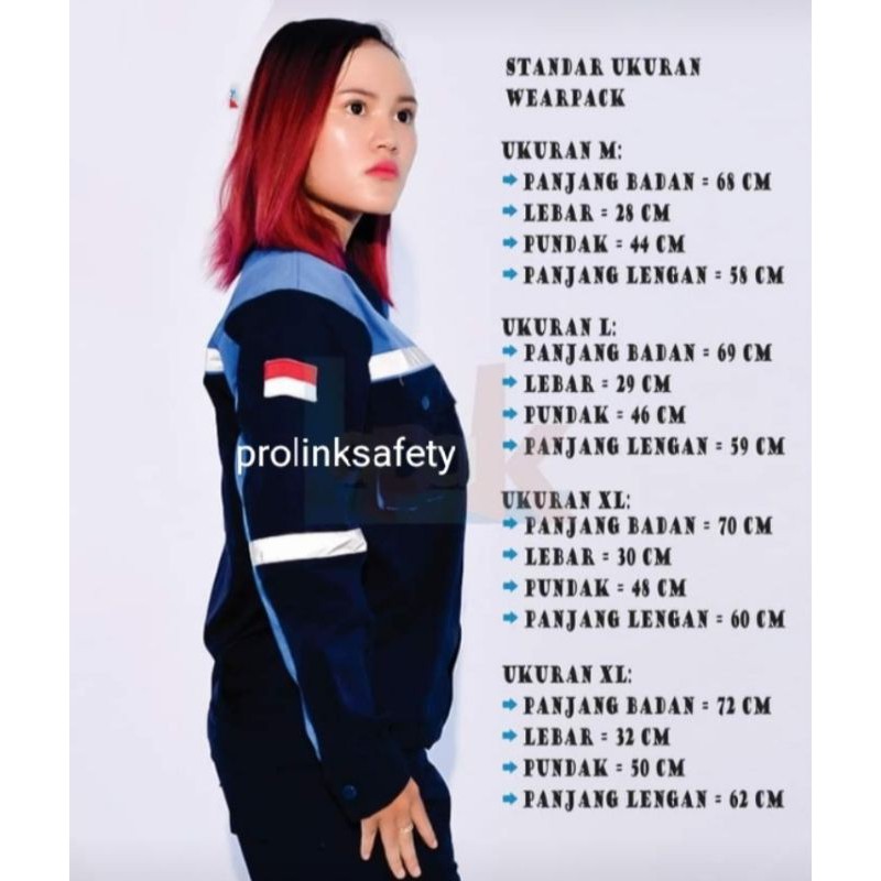 RESLETING BAJU SERAGAM SAFETY NAVY DONGKER KOMBINASI BIRU MUDA BERLOGO K3 BENDERA