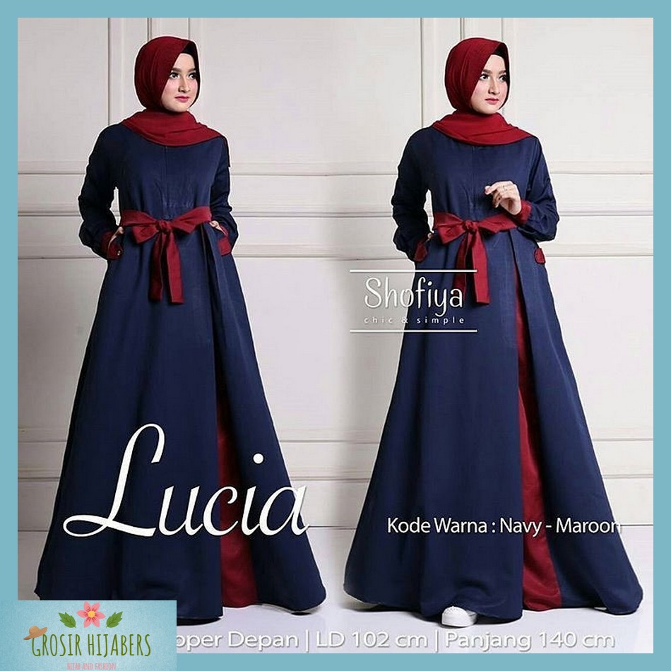  Baju  Murah  Wanita Gamis Maxi Lucia Dress Pesta Jumbo Syari 